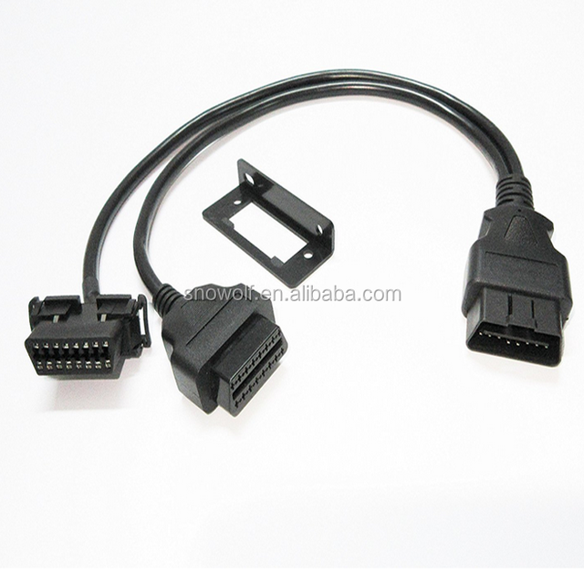 Fotag 16pin Male to Female OBD2 USB OBDII Y Cable with Underdash Bracket for All Car 50CM