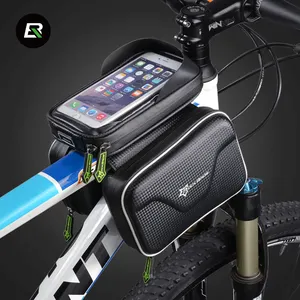 ROCKBROS مخصصة عالية عاكس شاشة تعمل باللمس دراجة الجبهة أنبوب دراجة المقود للماء حقيبة بإطار