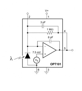 Bộ Khuếch Đại Transimpedance Cung Cấp Một Lần Taidacent Photodiode Nguyên Khối Xung Quanh OPT101 Mô-đun Cảm Biến Cường Độ Ánh Sáng Tương Tự - Product Image 3