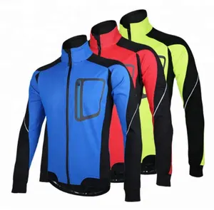 Custom Thermal Fleece Winter Cycling Jacket Windproof with fleece fabric