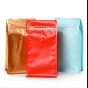 Tùy chỉnh phong cách khác nhau <span class=keywords><strong>doypack</strong></span> thiết kế mới Zip khóa nhựa đáy phẳng nhôm lót van giấy kraft túi Cà phê - Product Image 1