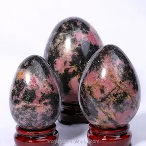 Wholesale Natural Healing Crystal Stone Polished Red Rhodonite Crystal Egg For Decoration