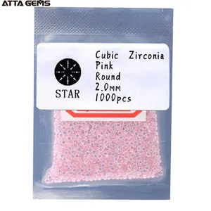 Маленький размер розовый круглый форма Звезда Cut кубического циркония свободные камни для восковой установки