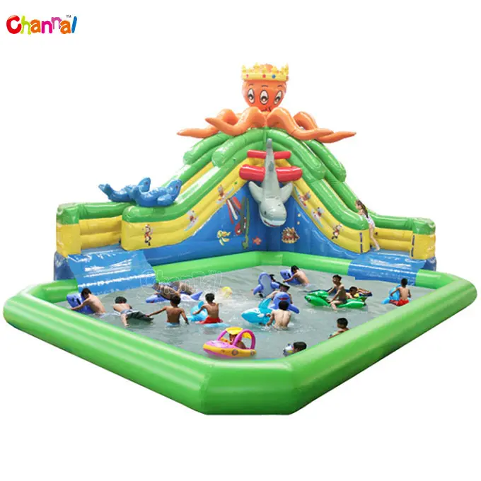 Channal Outdoor Inflatable Water Slide Playground Park