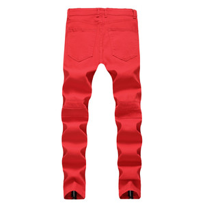 Nuovo <span class=keywords><strong>Jeans</strong></span> Skinny da motociclista da <span class=keywords><strong>uomo</strong></span> <span class=keywords><strong>Jeans</strong></span> da moto Stretch <span class=keywords><strong>Cargo</strong></span> Denim con cerniere pieghettate pantaloni taglie forti da <span class=keywords><strong>uomo</strong></span> - Product Image 4