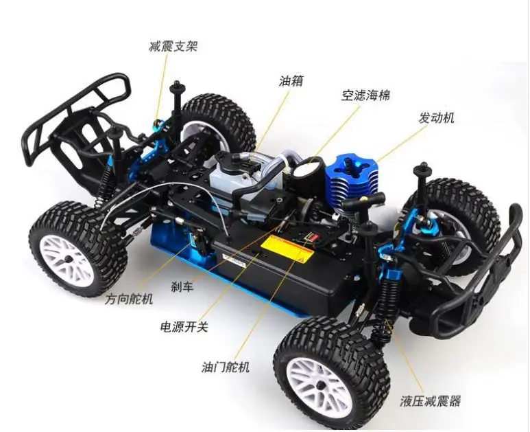 Mobil Rc Model Rc 1/10 Bodi Tenaga Bensin dengan Mesin SH18