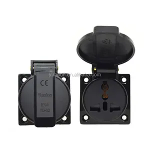 IP44 étanche <span class=keywords><strong>prise</strong></span> de courant universelle avec couvercle rond En Nylon ignifuge extérieur matériel de <span class=keywords><strong>prise</strong></span> électrique 240V 10A - Product Image 1