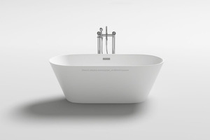 Drain central Autoportant <span class=keywords><strong>Baignoire</strong></span> en Brillant Blanc - Product Image 1