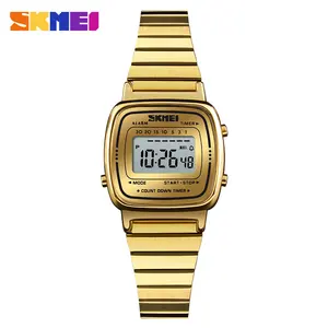 SKMEI 1252นาฬิกาดิจิตอลสำหรับผู้หญิง,นาฬิกาข้อมือมัลติฟังก์ชันเรียบง่ายสำหรับสุภาพสตรี