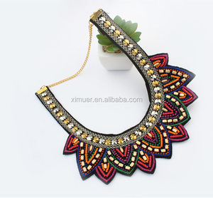 Collar falso de lentejuelas exageradas occidentales hecho a mano - Product Image 3