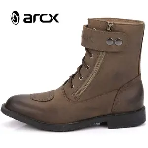 ARCX Sepatu Tur Kulit untuk Pria, Sepatu Bot Bahan Sol Luar Karet, Sepatu Tur Sepeda Motor