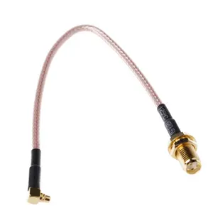 SMA母至MMCX公直角尾纤电缆SMA至MMCX尾纤RG316电缆15厘米
