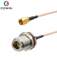 Cable coaxial RF tipo pigtail SMA macho a N macho RG58 LMR195 LMR240 para WLAN inalámbrico