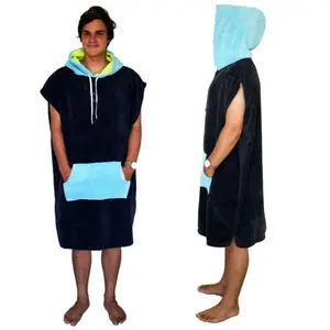 100% cotton terry printing adults hooded poncho beach towel