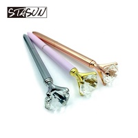 Stylo bille élégant avec grand diamant de 2 cm, instrument d'écriture exécutif en métal de qualité supérieure, cadeau d'entreprise de luxe et fournitures de bureau