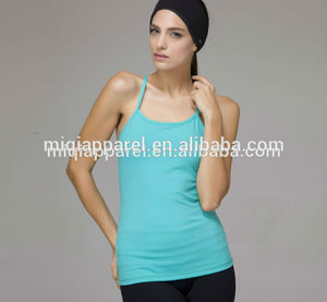 Waterblue señora camiseta con las tazas acolchada en el interior, venta al <span class=keywords><strong>por</strong></span> mayor de yoga fitness camisetas de <span class=keywords><strong>tirantes</strong></span> - Product Image 1