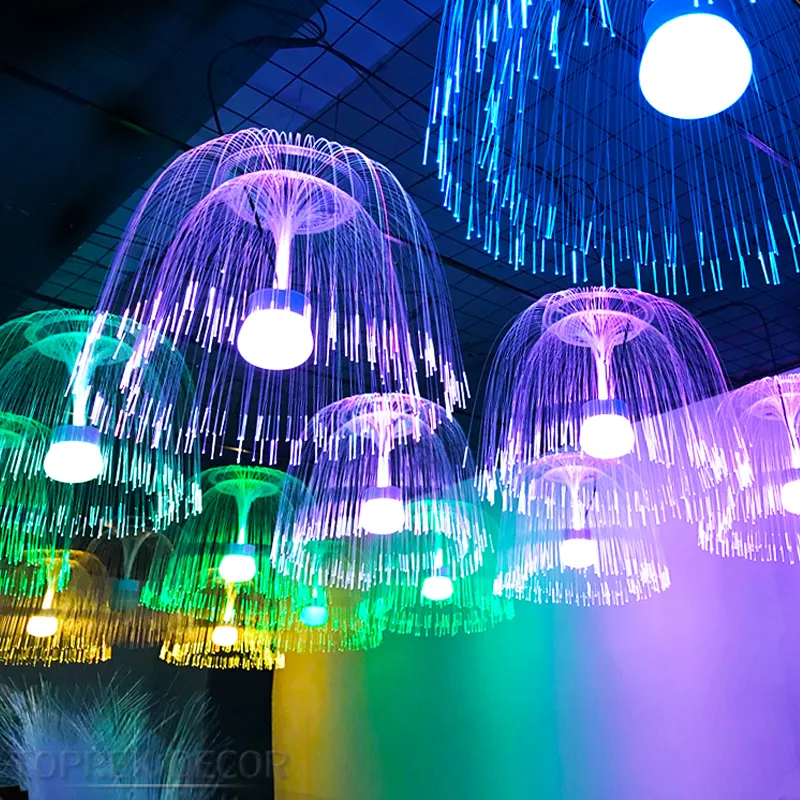 Украшенная волокном светодиодная Медуза 60 см светильник воздушный танцор 2 шт. высокий свет светодиод устойчивая яркая или автоматическая вспышка Toprex Декор CN;GUA