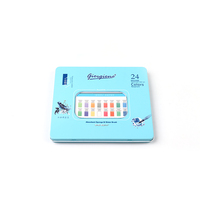 Ensemble de peinture à l'aquarelle professionnelle Giorgione 24 couleurs avec pinceau en nylon et stylo pinceau pour toile/papier offerts