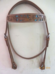 Accessoires d'équitation Rider's Trust, logo personnalisé, marron clair, équipement pour chevaux, qualité supérieure, fabrication artisanale, bride western en cuir de vache, taille S. - Product Image 3