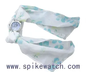 Women silk ribbon strap watch with ribbon band