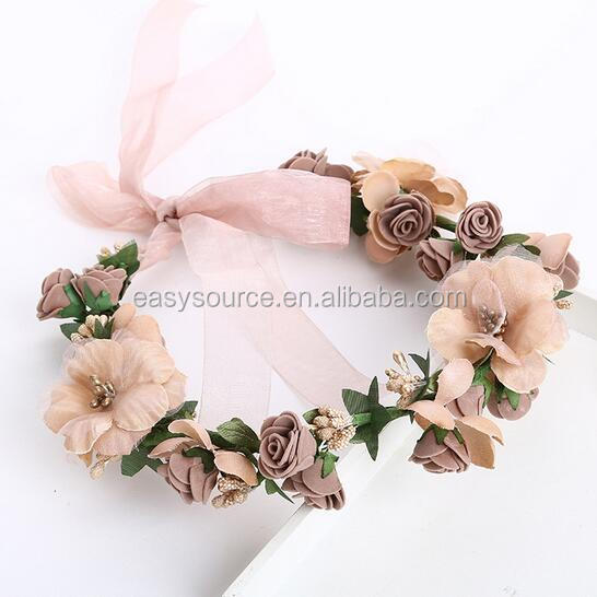 Свадебный головной убор искусственная Цветочная корона для свадьбы выпускного вечера