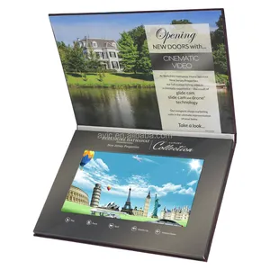 10 дюймов IPS ЖК-экран поздравительная видео брошюра открытка в A4 размер бумаги для свадебного приглашения гиттс деталей