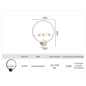 โคมไฟติดผนัง LED,เชิงเทียน LED <span class=keywords><strong>ไฟ</strong></span>ศิลปะรูปนก<span class=keywords><strong>ไฟ</strong></span>ติดผนังสำหรับต<span class=keywords><strong>ก</strong></span>แต่งบ้านข้างเตียงห้องนอนห้องรับประทานอาหารห้องน้ำ - Product Image 6