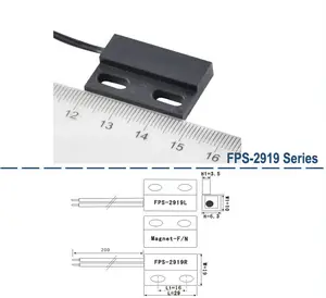 Sensor de interruptor de proximidade de palheta de atuador magnético de plástico com fio L29 x W19 x H6mm