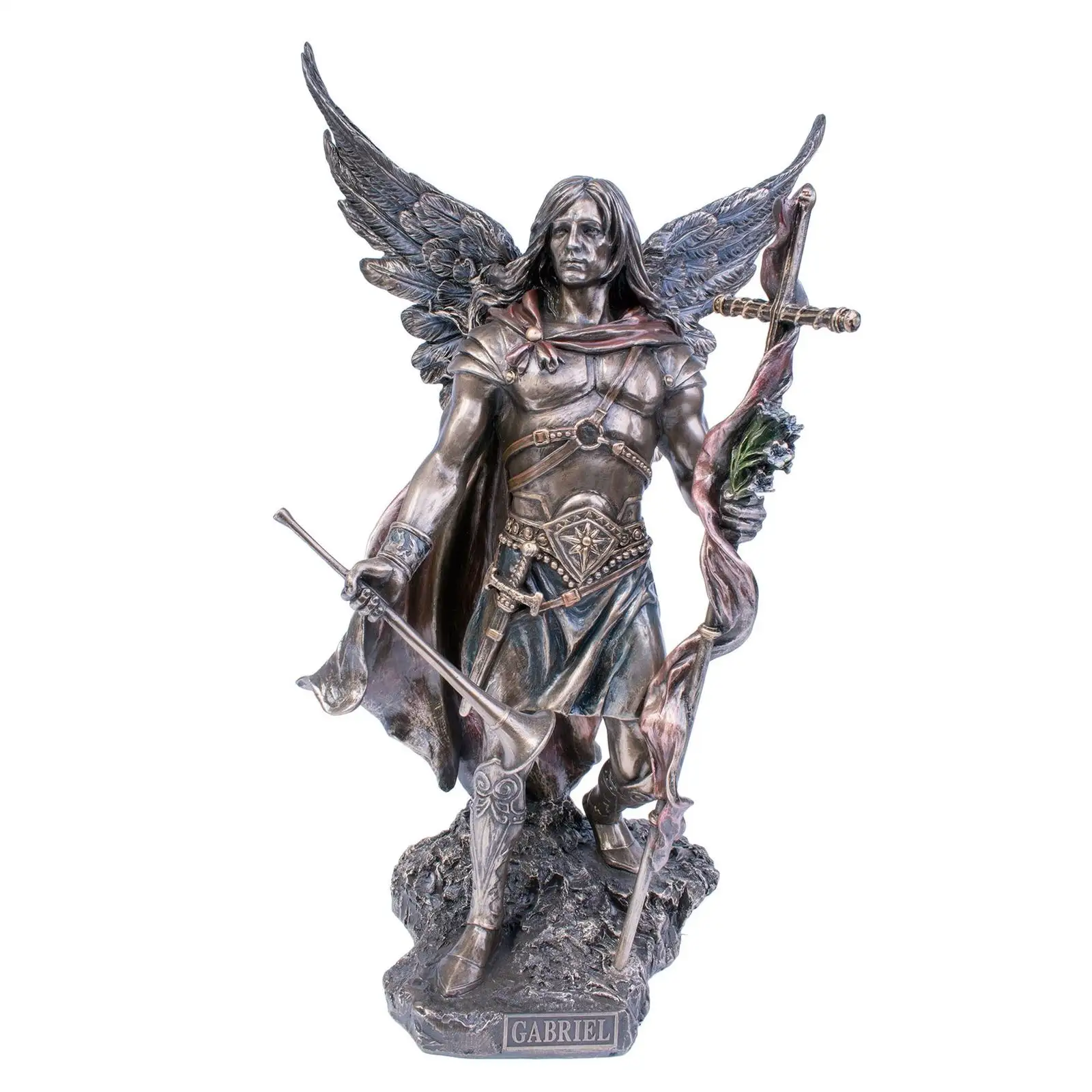 Statue religieuse d'ange réligieuse en Bronze, cadeau d'ange, figurine religieuse en résine,