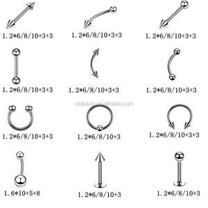 Vente en gros de bijoux de piercing corporel en acier inoxydable, anneau pour les lèvres, les sourcils et le nez pour les mariages, cadeaux, fêtes de fiançailles - Product Image 6