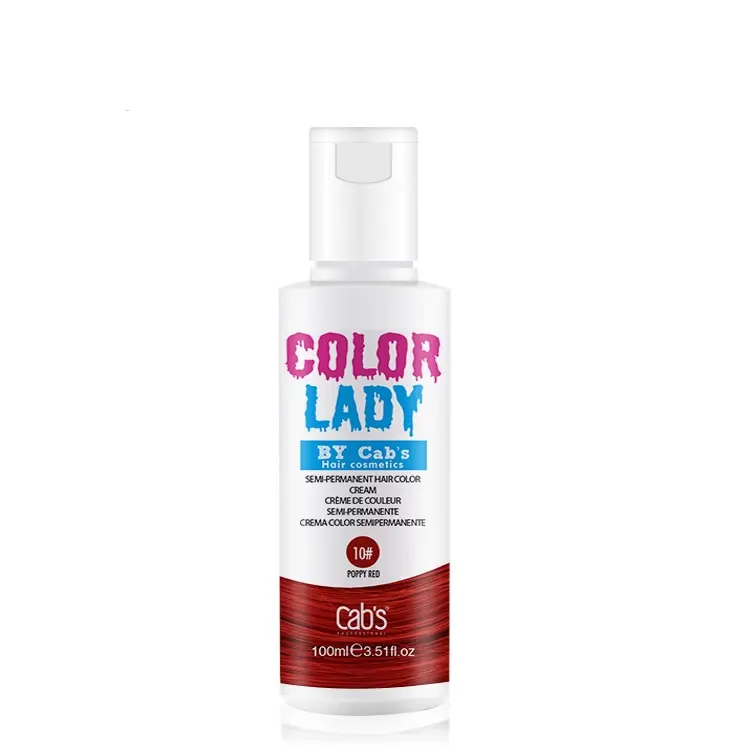 POPPY RED a so cool color semi-permanent magic hair dye color cream color lady