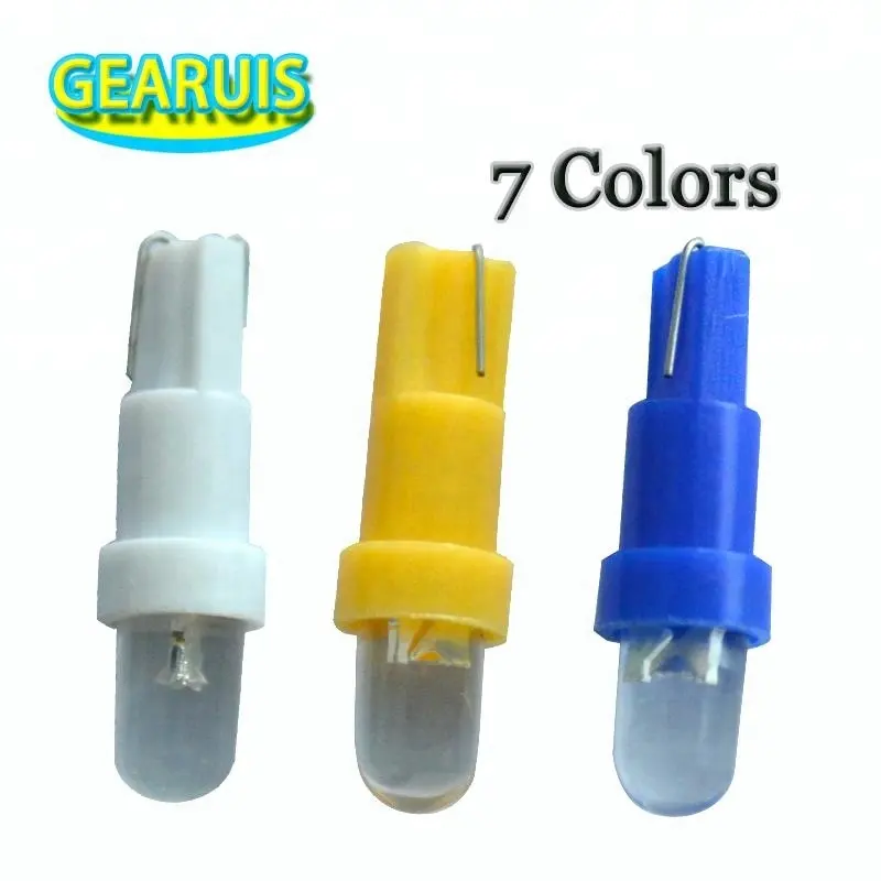 Bombillas LED T5 de 12V, 5 colores con Base de cuña, blanco, azul, ámbar, verde, rojo, para instrumentos de calibre