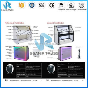 Sgaier LED iluminado <span class=keywords><strong>Bar</strong></span> portátil sobre ruedas - Product Image 3