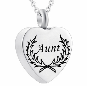 Bijoux de crémation acier inoxydable argent en forme de coeur Souvenir Jar collier branche d'olivier bijoux commémoratifs <span class=keywords><strong>pendentif</strong></span> - Product Image 1
