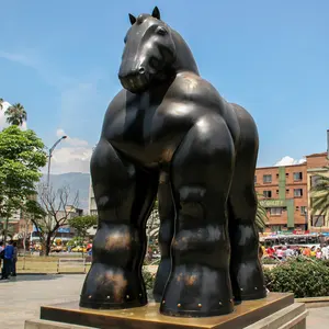 Amous-escultura abstracta artística de caballo gordo, estatua de Caballo de bronce de Pablo Botero