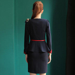 Uniforme de <span class=keywords><strong>Azafata</strong></span> de Aerolínea Tradicional de Buena Calidad en Color Negro para Mujer - Product Image 5