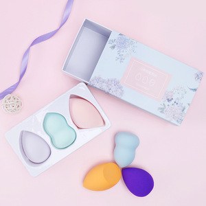 Éponge de maquillage lavable Non toxique de haute qualité 3 pièces ensemble doux couleur <span class=keywords><strong>personnalisable</strong></span> mélangeur cosmétique outil de beauté multifonctionnel - Product Image 3