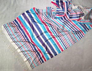 HM personalizado largo multicolor Ombre raya Jacquard patrón seda bufanda primavera moda chal accesorio - Product Image 3