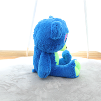 Ours en peluche géant bleu clair avec yeux brodés, jouet personnalisé pour fille