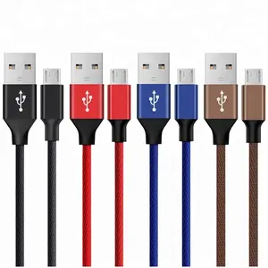 OEM 1.2M Colorful Fast Charging Nylon Braided USB 2.0 A male to Micro USB data charger Cable