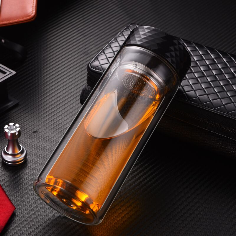 300ML Double Wall Glass Water Bottle With Tea Filter,Tea Filter Water Bottle,Water Filter Bottle