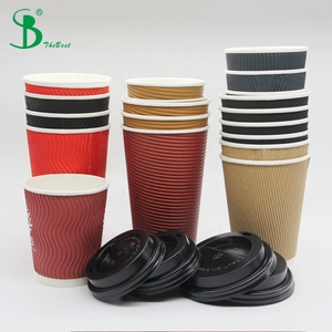 Tùy Chỉnh Thiết Kế In Màu Nâu Takeaway Đôi Tường Gợn Sóng Cà Phê Nóng Trà Cốc Giấy Để Bán - Product Image 2