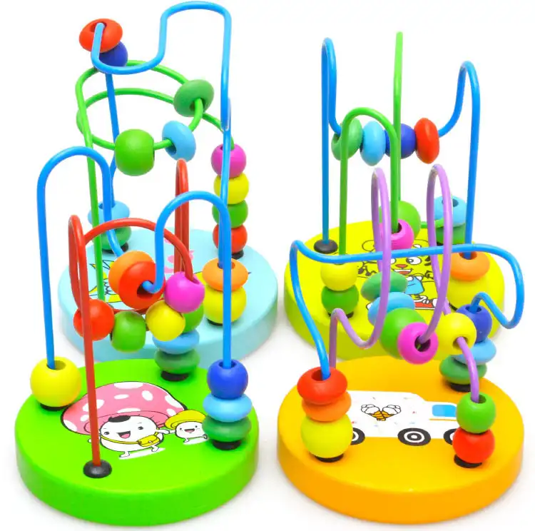 Commercio all'ingrosso Per Bambini educativi giocattoli Di Puzzle Di Legno mini rotonda perline labirinto giocattoli prima infanzia giocattoli educativi