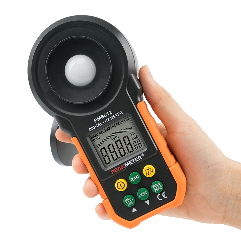 PM6612 MS6612 Multi-función 1/2 poco pantalla LCD estándar de luz Digital led tes medidor de lux precio luz fc mini lux tester