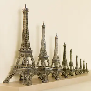 Artigianato in bronzo torre Eiffel in metallo 15cm Art Deco per la decorazione della casa anniversario Diwali statuetta modello Souvenir - Product Image 1