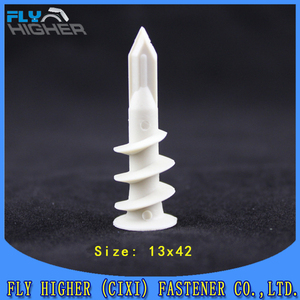 13x42mm 셀프 태핑 플라스틱 드라이월 플러그 앵커 아연 도금 M4 나사 이지 앵커 - Product Image 4