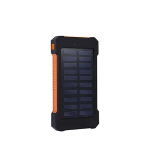 Solar Power Bank Dual USB Power Bank 20000mAh Wasserdichtes Ladegerät Tragbare Power banks Solar panel mit LED-Licht