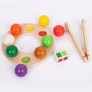 rompecabezas mano coordinación ojo Montessori cuentas enseñanza SIDA clip canicas de madera juguete educativo de montessori - Product Image 5