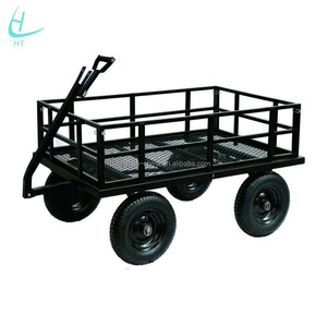 Chariot à mailles de jardin Cadre à revêtement en poudre Sans Pb et UV 600KG Chariot de jardin à mailles utilitaires en acier Wagon Outils de jardin verts - Product Image 1
