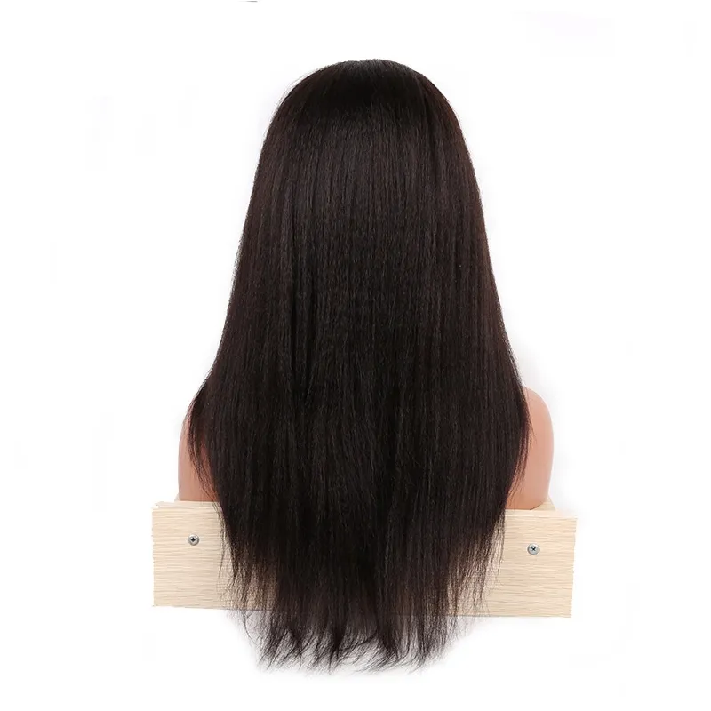 Brazilian kinky straight natural human hair can be dyed ,kinky straight half wig